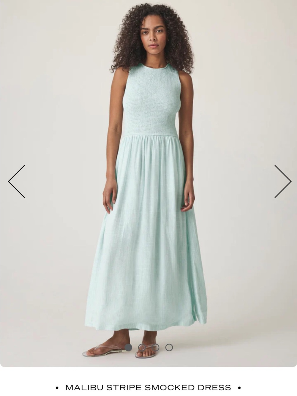 Splendid Malibu Stripe Smocked Dress - Light Aqua